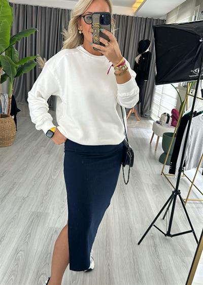 Beyaz Salaş Sweatshirt