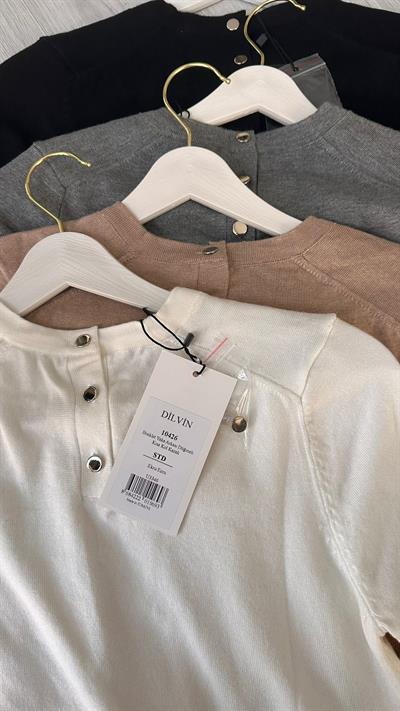 BİSİKLET YAKA ARKASI DÜĞMELİ VİZON YARIM KOL TRİKO