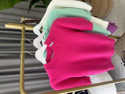 BİSİKLET YAKA KISA KOL DÜĞME DETAYLI PEMBE KAZAK