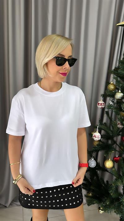 DİLVİN BİSİKLET YAKA TOK DOKUDA BEYAZ TİŞÖRT