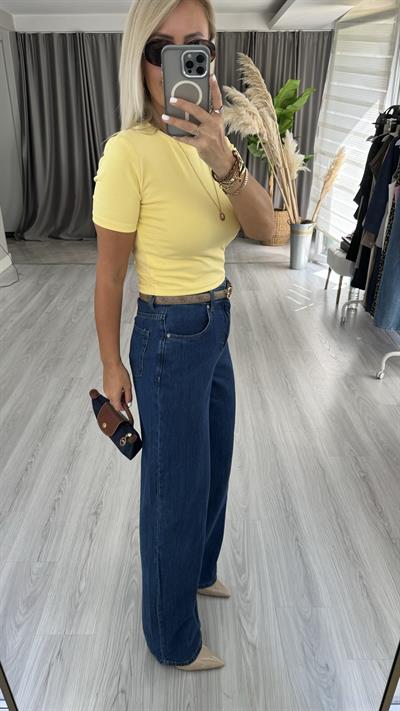 Bol Paça Koyu Mavi Jean