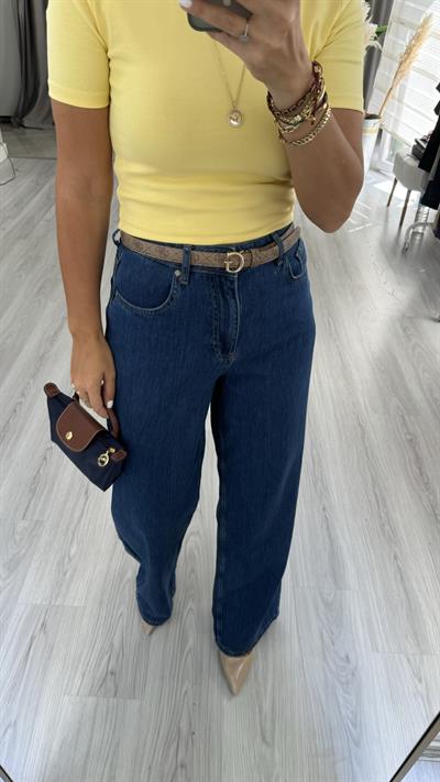 Bol Paça Koyu Mavi Jean