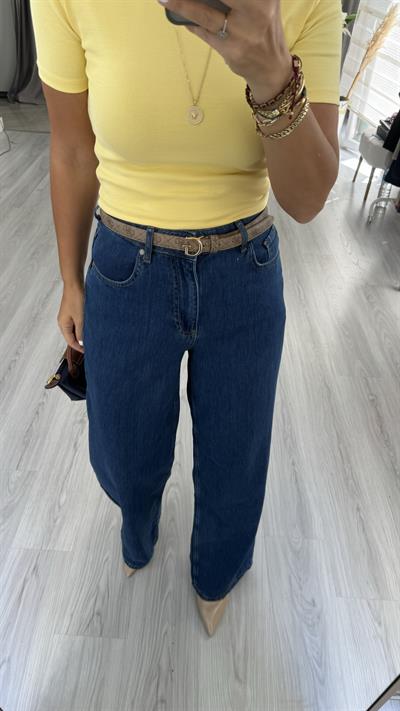 Bol Paça Koyu Mavi Jean