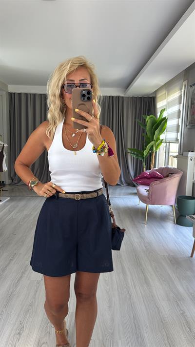 Boyundan Askılı Beyaz Dilvin Bluz