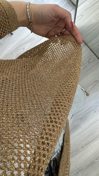 CAMEL GOLD SİMLİ, AJURLU TRİKO HIRKA