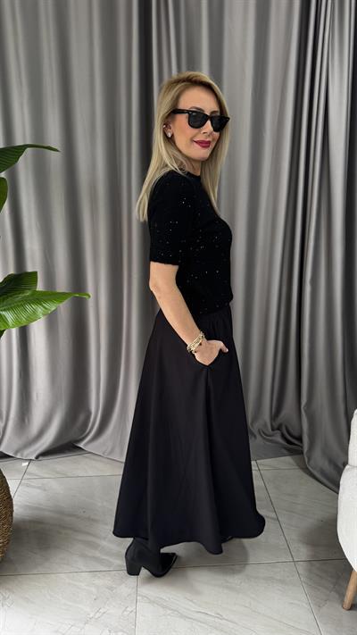 Cepli Kloş Siyah Etek