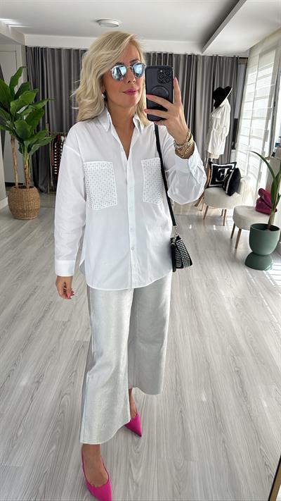 CEPLİ POPLİN GÖMLEK