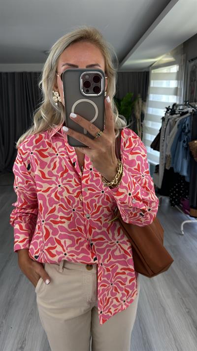 Çiçek Desen Modal Pamuk Gömlek