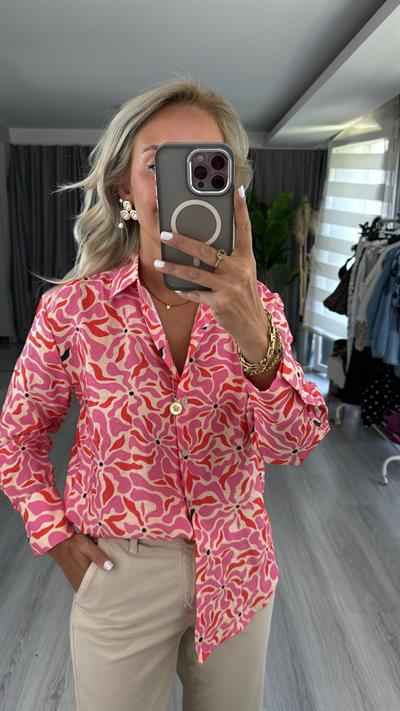 Çiçek Desen Modal Pamuk Gömlek