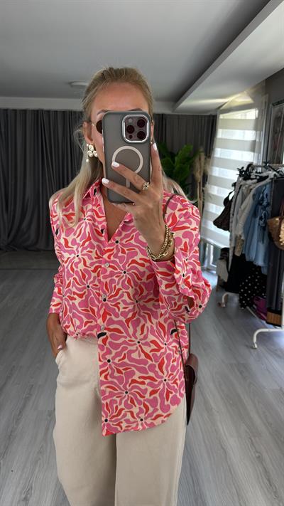 Çiçek Desen Modal Pamuk Gömlek