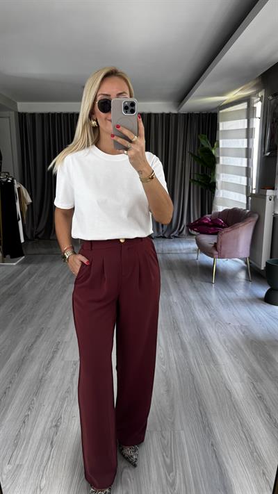 Dilvin Bisiklet Yaka Tok Doku Ekru Tişört