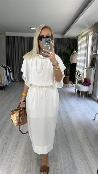 ETEK BLUZ TENCEL İKİLİ BEYAZ TAKIM