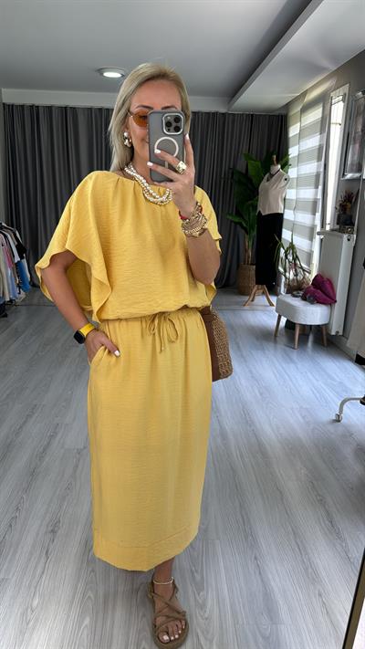 ETEK BLUZ TENCEL İKİLİ SARI TAKIM