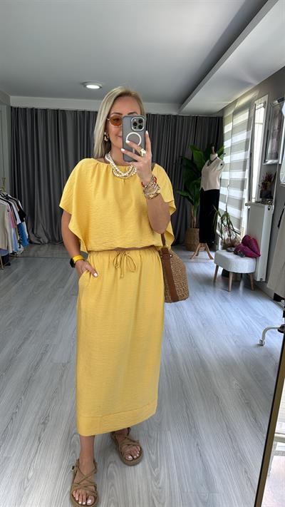 ETEK BLUZ TENCEL İKİLİ SARI TAKIM