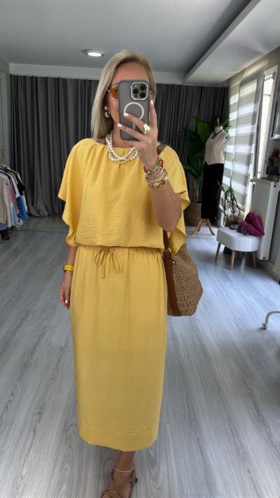 ETEK BLUZ TENCEL İKİLİ SARI TAKIM