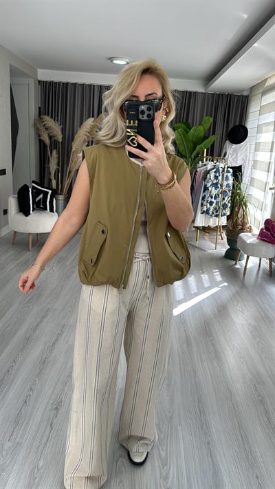 FERMUARLI ÇIT ÇIT CEPLİ HAKİ YELEK