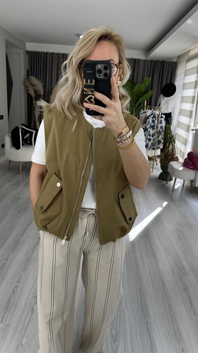 FERMUARLI ÇIT ÇIT CEPLİ HAKİ YELEK