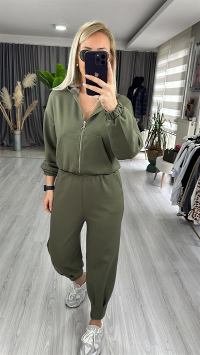 FERMUARLI MODAL KUMAŞ HAKİ EŞOFMAN TAKIMI