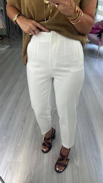 Flatolu Beyaz Pantolon
