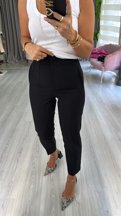 Flatolu Siyah Pantolon