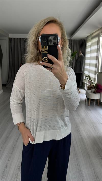 FULL TAŞLI BEYAZ MERSERİZE