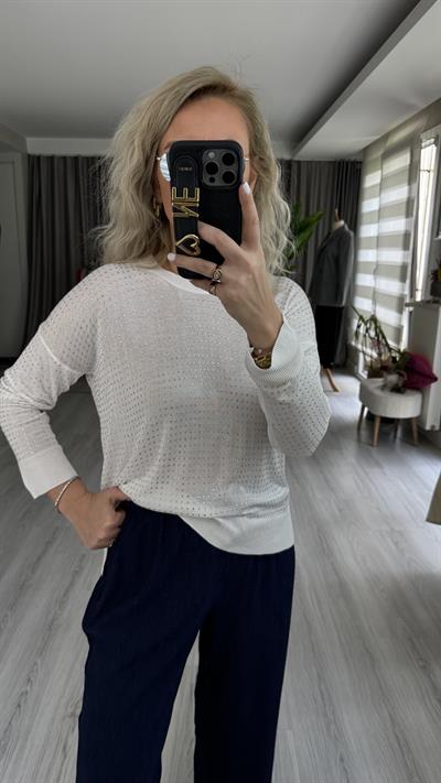 FULL TAŞLI BEYAZ MERSERİZE