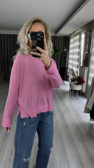 FULL TAŞLI PEMBE MERSERİZE