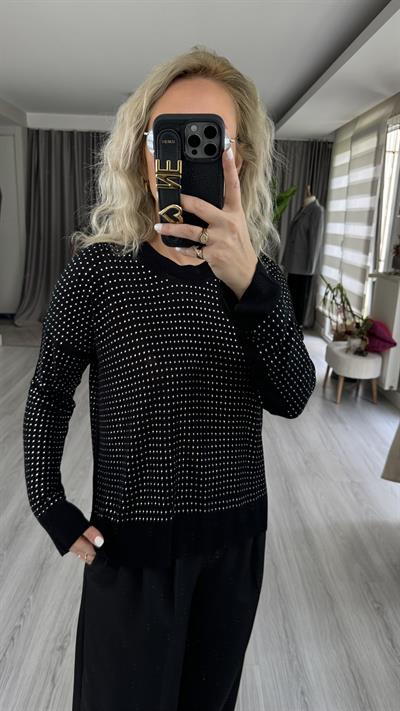 FULL TAŞLI SİYAH MERSERİZE