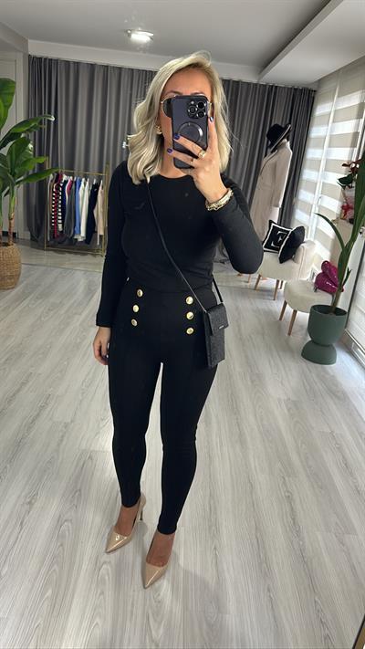 GOLD DÜĞMELİ TAYT