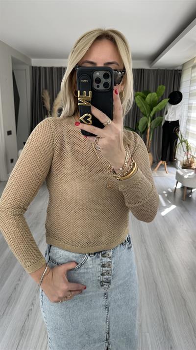 GOLD SİMLİ, AJURLU TRİKO