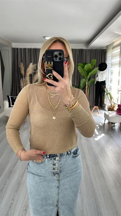 GOLD SİMLİ, AJURLU TRİKO