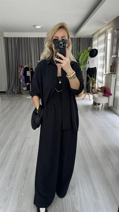 GÖMLEK PANTOLON SİYAH TAKIM