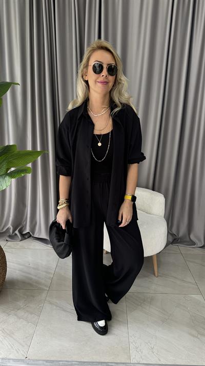 GÖMLEK PANTOLON SİYAH TAKIM