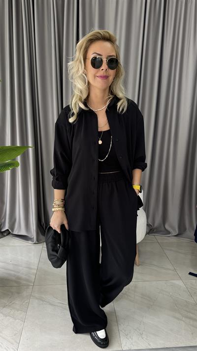 GÖMLEK PANTOLON SİYAH TAKIM