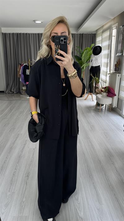 GÖMLEK PANTOLON SİYAH TAKIM