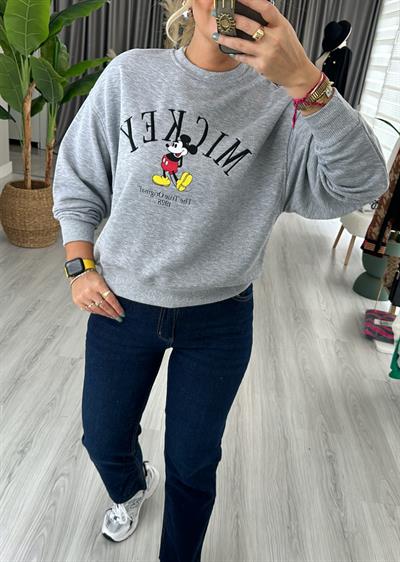 Gri Mickey Baskılı