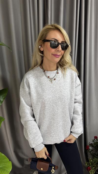 Gri Üç İplik Sweatshirt