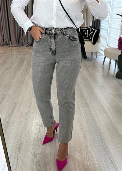 Gri Yıkamalı Orijinal Marka Boyfit Jean