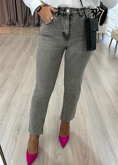 Gri Yıkamalı Orijinal Marka Boyfit Jean