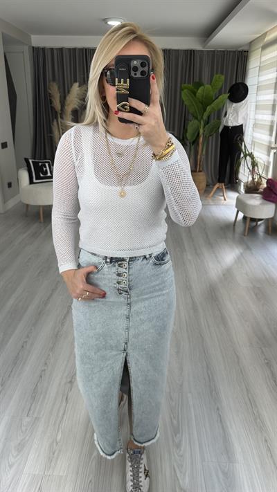 GÜMÜŞ SİMLİ, AJURLU TRİKO