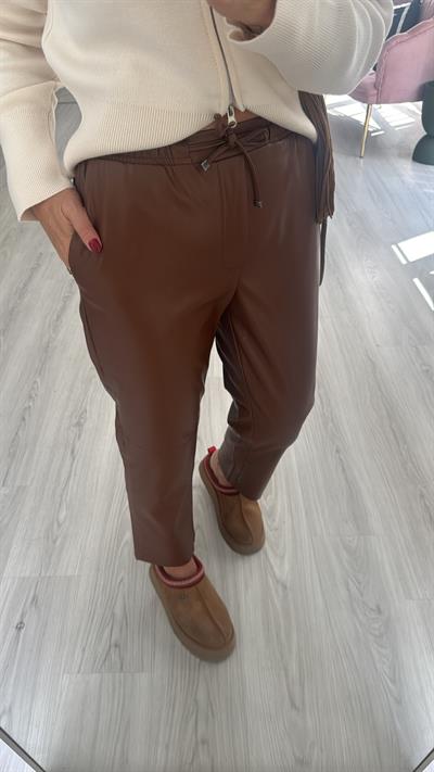 İçi %100 Pamuk, Yumuşak Taba Deri Pantolon