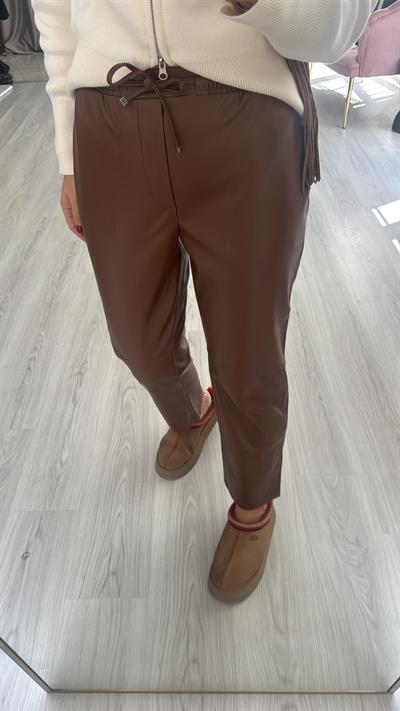 İçi %100 Pamuk, Yumuşak Taba Deri Pantolon