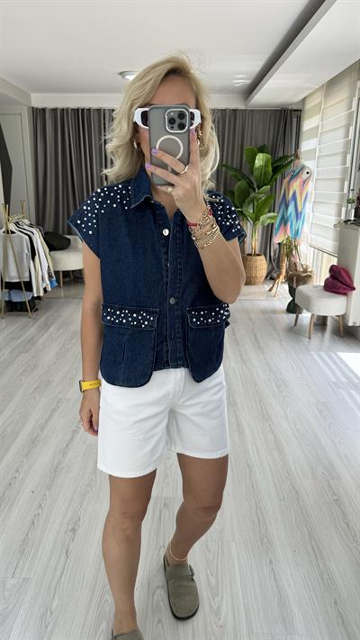 İNCİ ÇAKIMLI JEAN YELEK