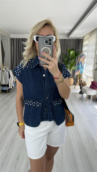 İNCİ ÇAKIMLI JEAN YELEK