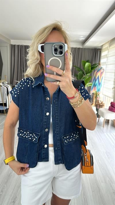 İNCİ ÇAKIMLI JEAN YELEK