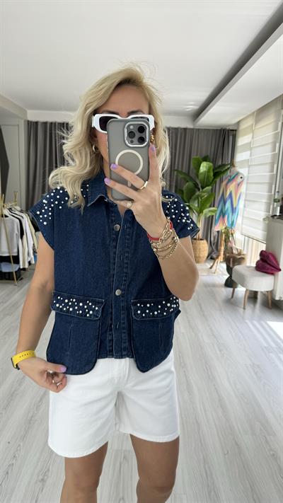 İNCİ ÇAKIMLI JEAN YELEK