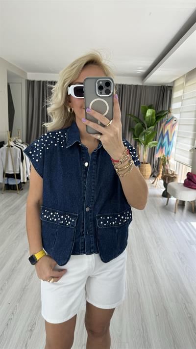 İNCİ ÇAKIMLI JEAN YELEK