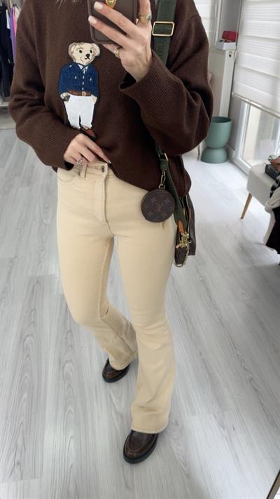 İspanyol Paça Bej Jean