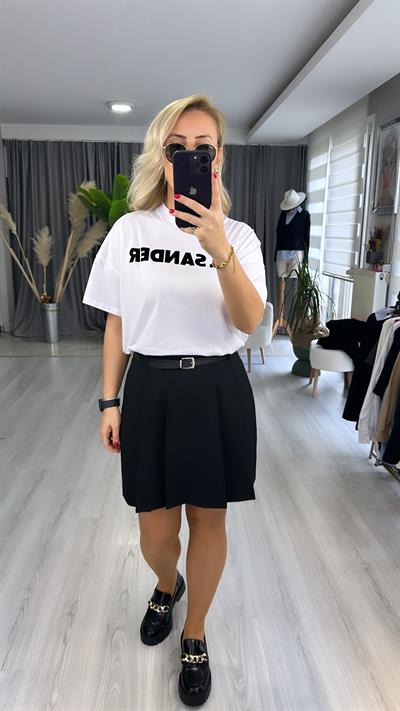 JİL SANDER YAZILI OVERSİZE TİŞÖRT