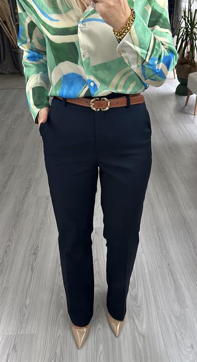 KEMERLİ FİT LACİVERT PANTOLON